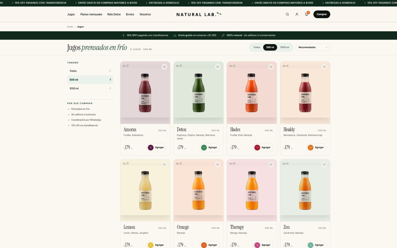 Natural Lab — Tienda